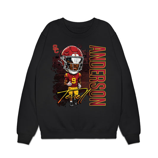 USC - NCAA Football : Terrell Anderson - Bobble Head Caricature Premium Crewneck Sweatshirt-0