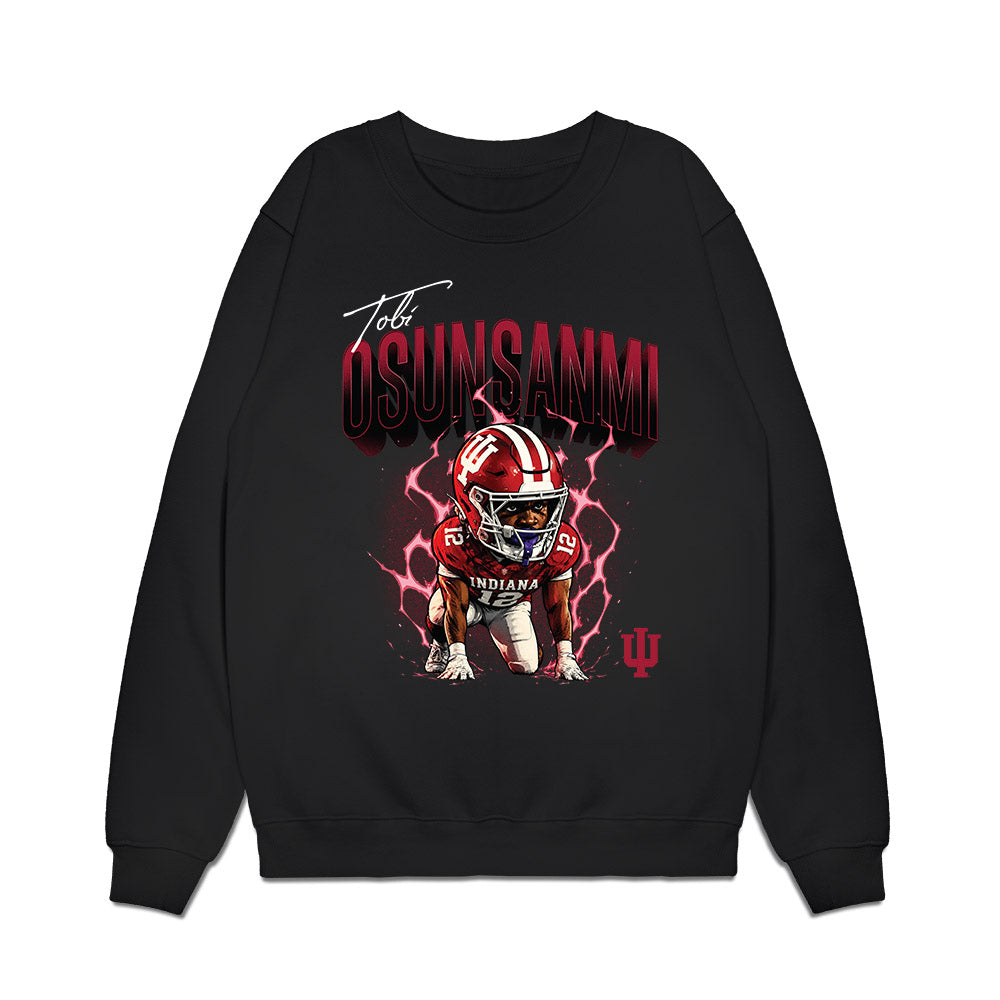 Indiana - NCAA Football : Tobi Osunsanmi - Caricature Premium Crewneck Sweatshirt-0