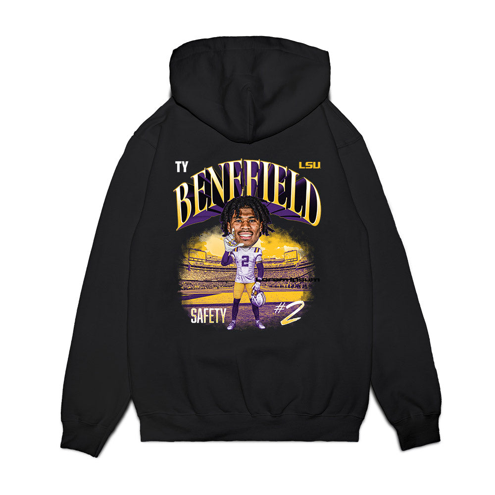 LSU - NCAA Football : Ty Benefield - Bobblehead Premium Hooded Sweatshirt-1