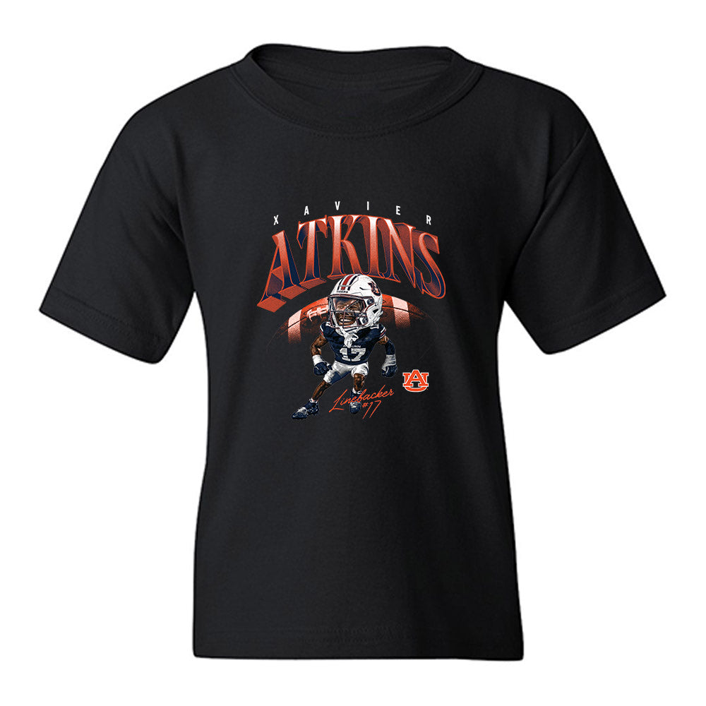Auburn - NCAA Football : Xavier Atkins - Caricature Youth T-Shirt-0