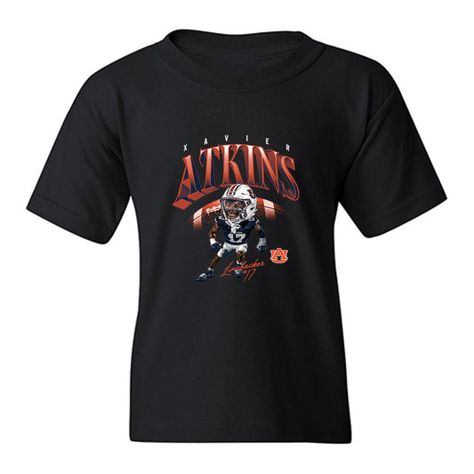 Auburn - NCAA Football : Xavier Atkins - Caricature Youth T-Shirt-0