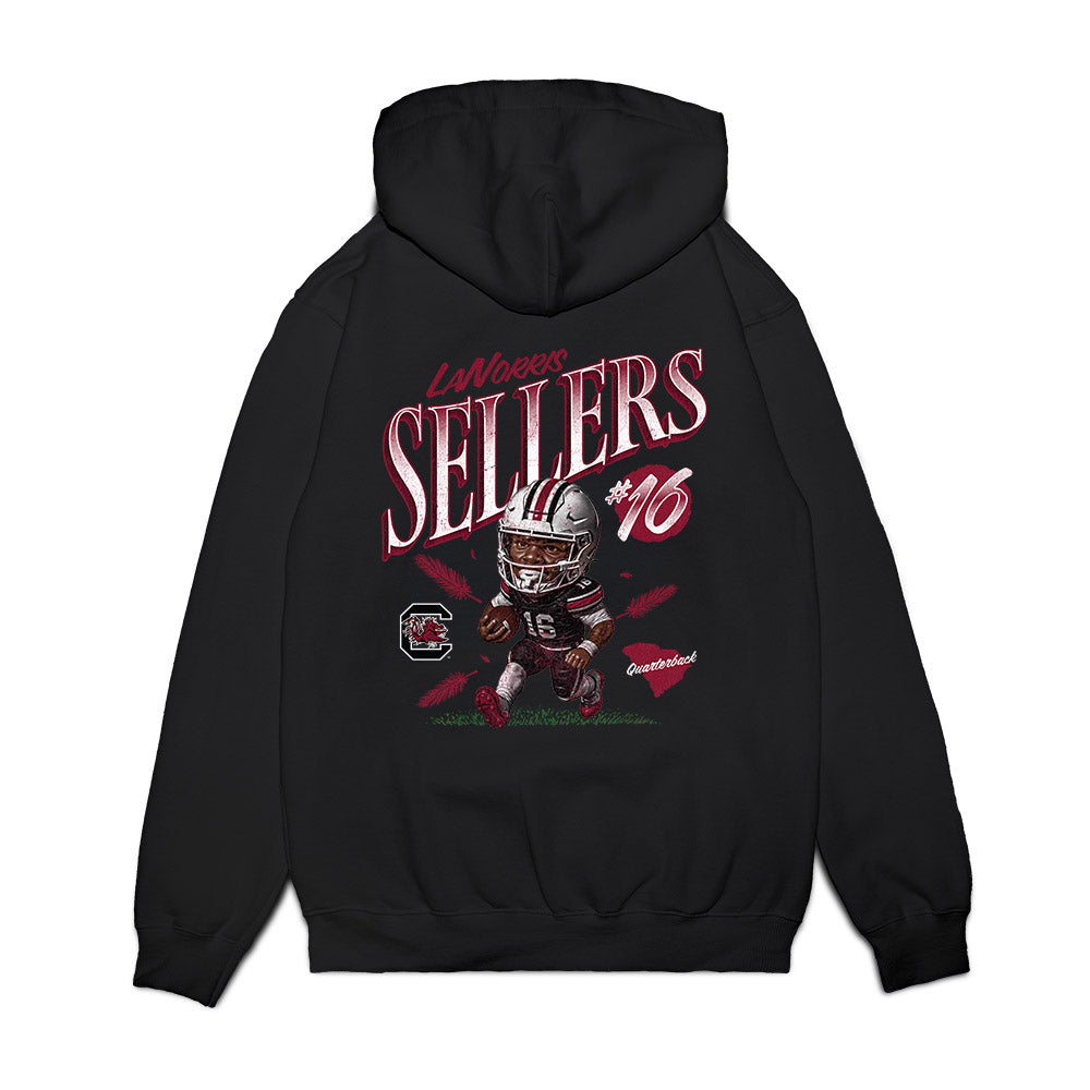 South Carolina - NCAA Football : LaNorris Sellers - Caricature Premium Hooded Sweatshirt-1