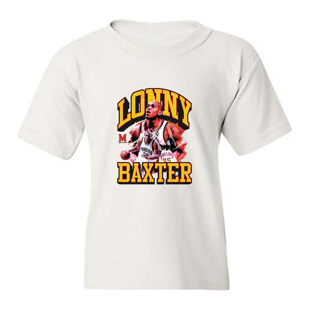 Maryland - Mens Basketball Alumni : Lonny Baxter - Collage Youth T-Shirt-0