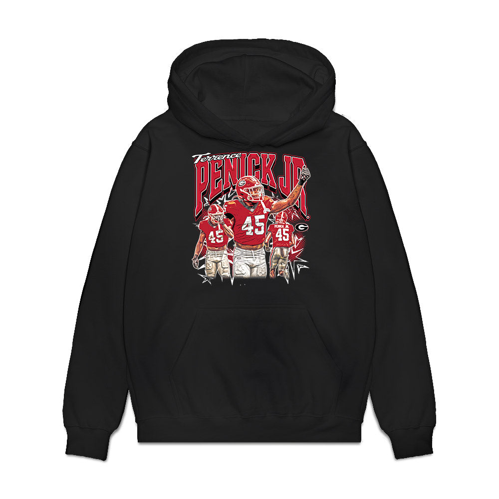 Georgia - NCAA Football : Terrence Penick Jr - Collage Premium Hooded Sweatshirt-0