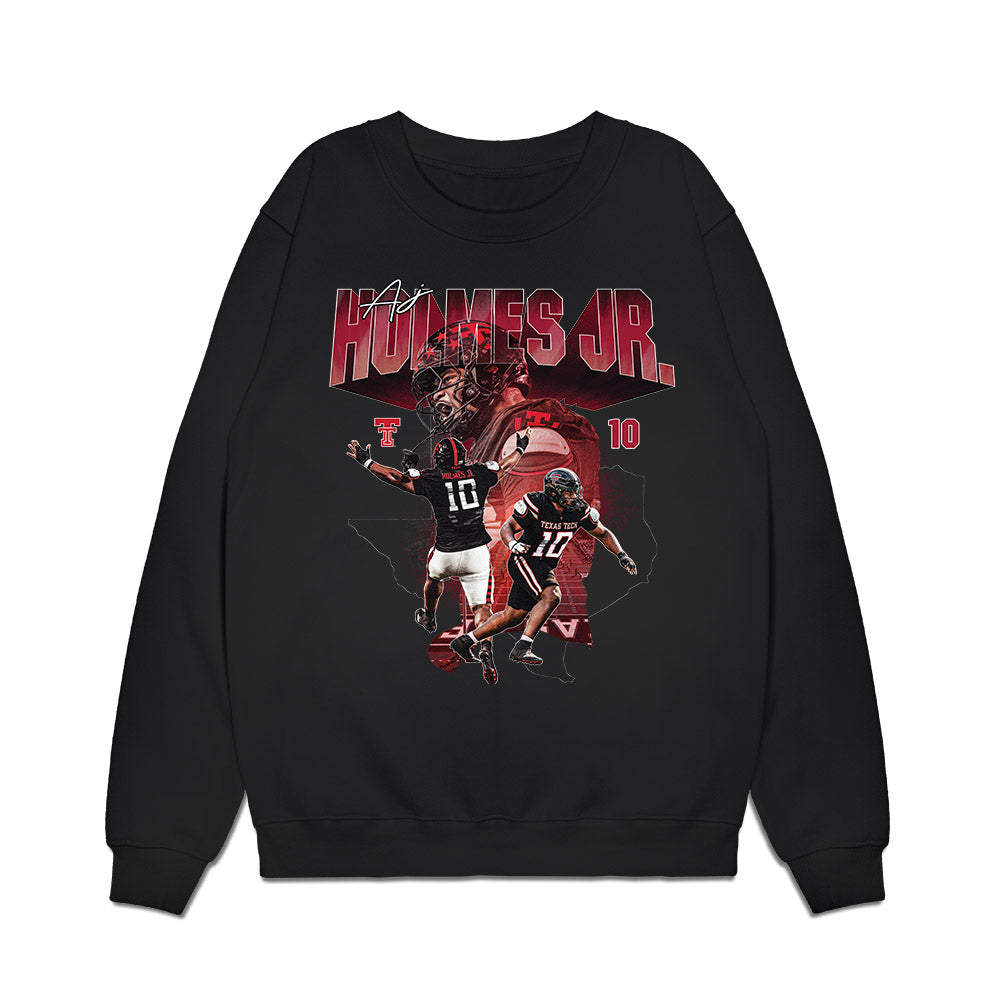 Texas Tech - NCAA Football : A.J. Holmes Jr. - Collage Premium Crewneck Sweatshirt-0