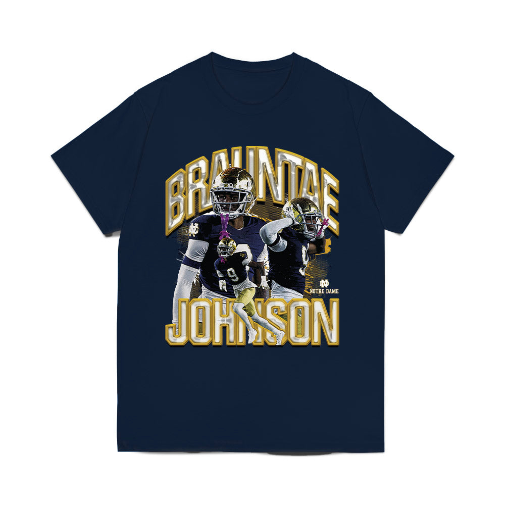 Notre Dame - NCAA Football : Brauntae Johnson - Collage Comfort Colors T-Shirt-0