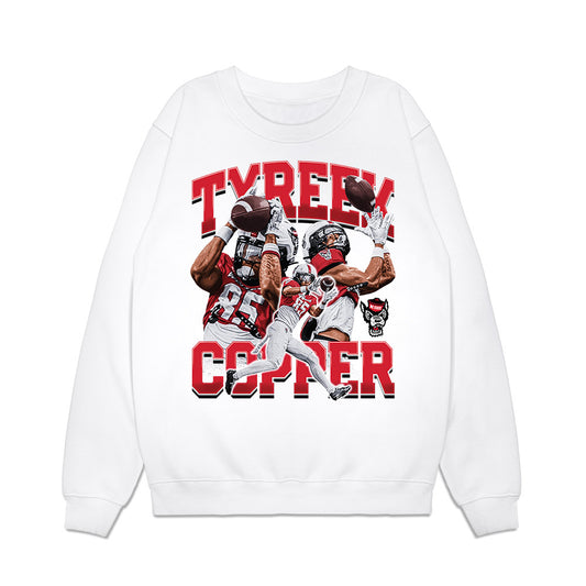 NC State - NCAA Football : Tyreek Copper - Collage Premium Crewneck Sweatshirt-0