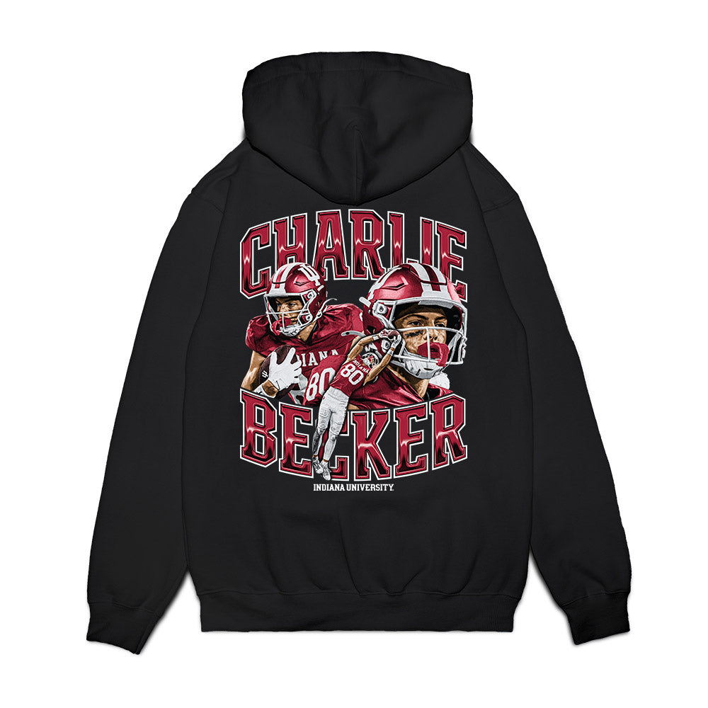 Indiana - NCAA Football : Charlie Becker - Collage Premium Hooded Sweatshirt-1