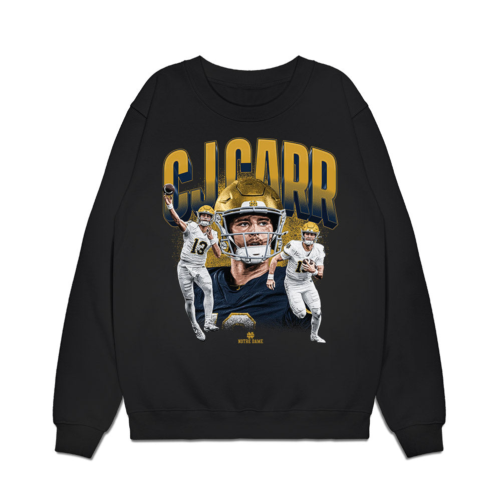 Notre Dame - NCAA Football : CJ Carr - Collage Premium Crewneck Sweatshirt-0
