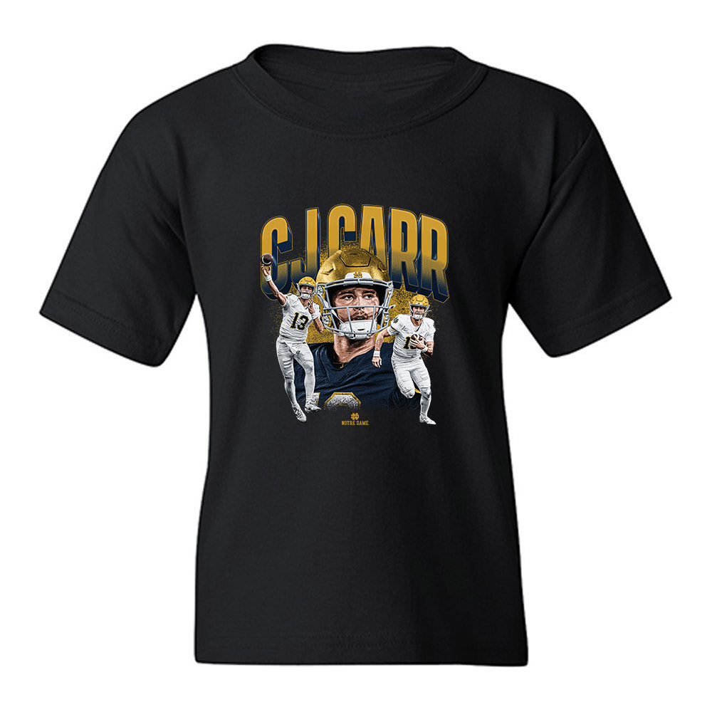 Notre Dame - NCAA Football : CJ Carr - Collage Youth T-Shirt-0