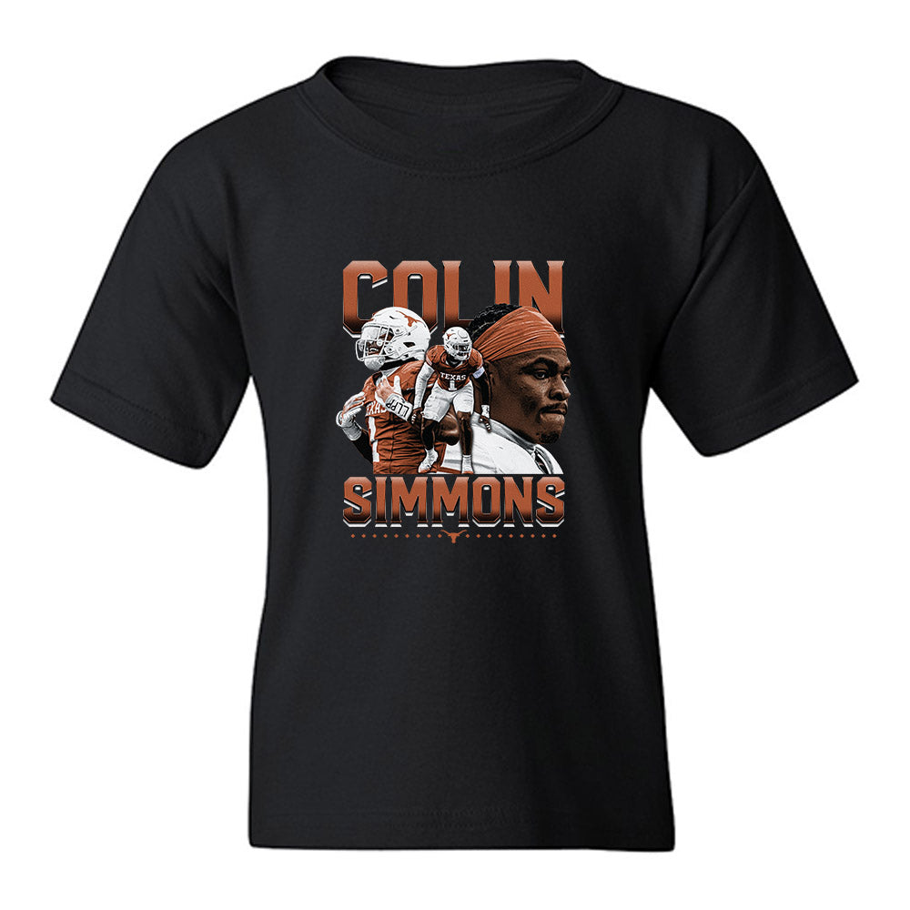 Texas - NCAA Football : Colin Simmons - Collage Youth T-Shirt-0
