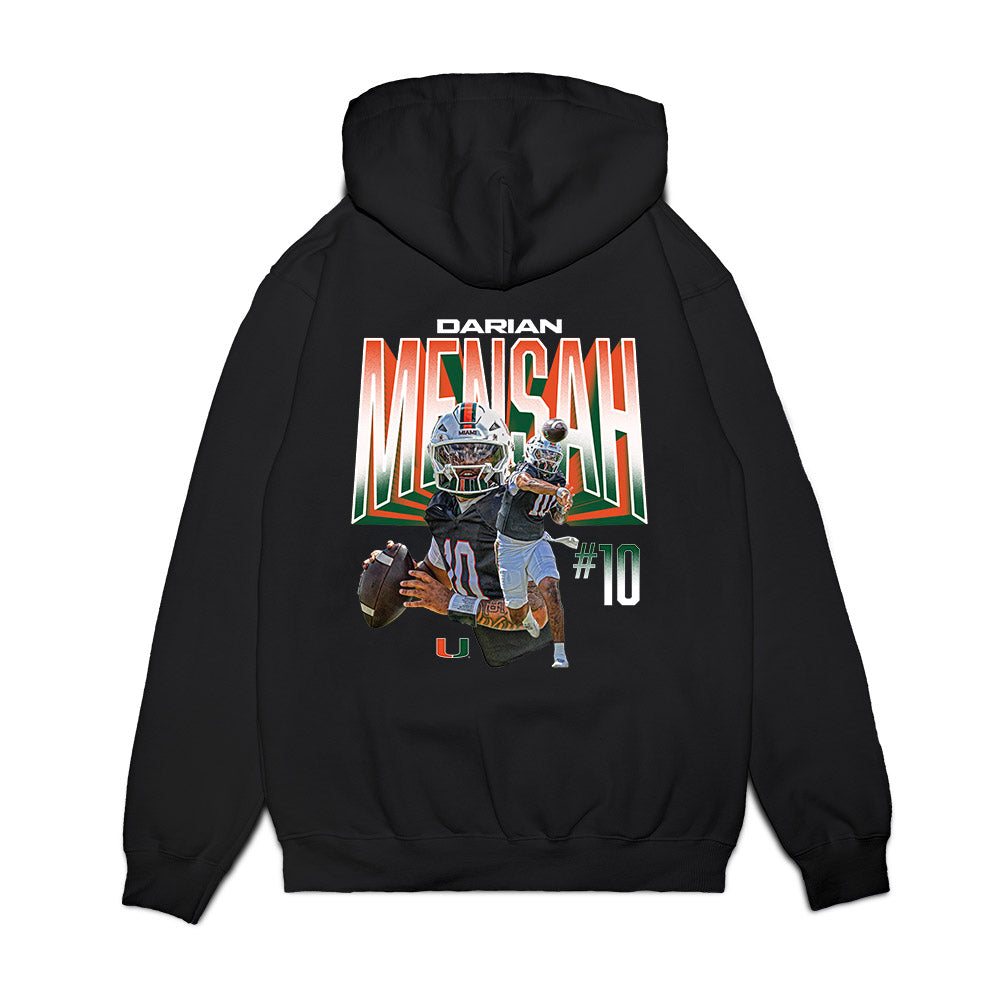 Miami - NCAA Football : Darian Mensah - Collage Premium Hooded Sweatshirt-1