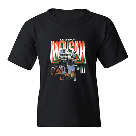 Miami - NCAA Football : Darian Mensah - Collage Youth T-Shirt-0