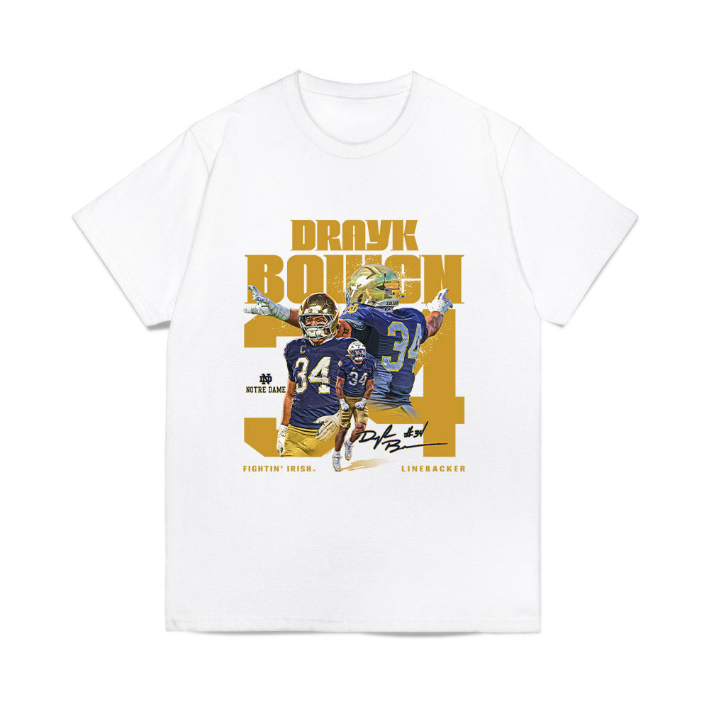 Notre Dame - NCAA Football : Drayk Bowen - Collage Comfort Colors T-Shirt-0