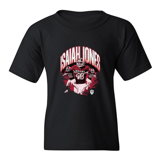 Indiana - NCAA Football : Isaiah Jones - Collage Youth T-Shirt-0