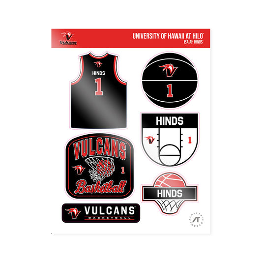 UH Hilo - NCAA Men's Basketball : Isaiah Hinds - Sticker Sheet-0