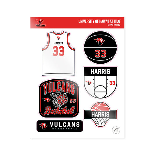 UH Hilo - NCAA Women's Basketball : Tavina Harris - Sticker Sheet-0