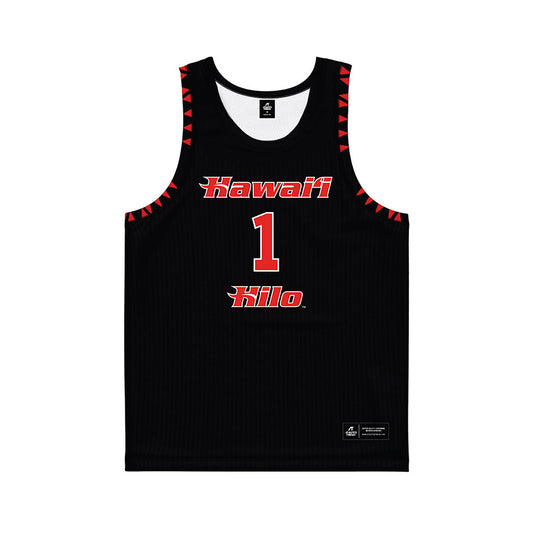 UH Hilo - NCAA Men's Basketball : Isaiah Hinds - Black Basketball Jersey-0