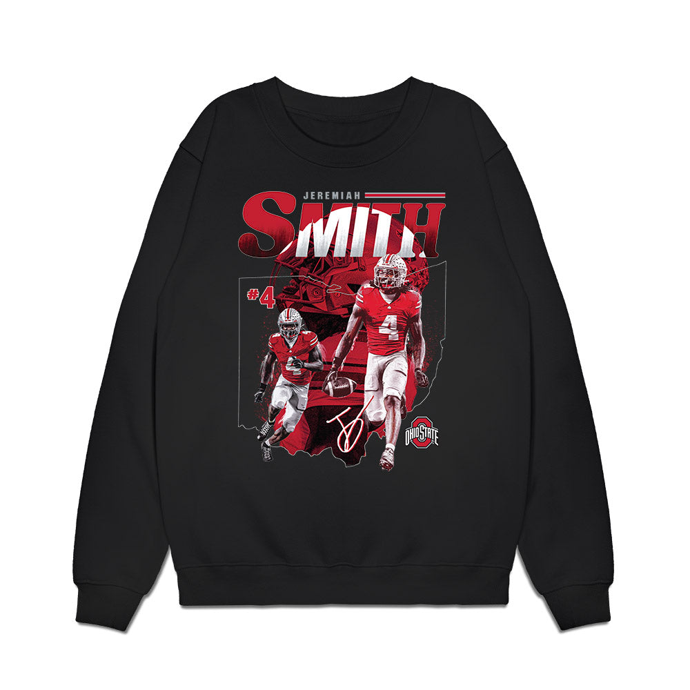 Ohio State - NCAA Football : Jeremiah Smith - Collage Premium Crewneck Sweatshirt-0