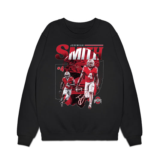 Ohio State - NCAA Football : Jeremiah Smith - Collage Premium Crewneck Sweatshirt-0