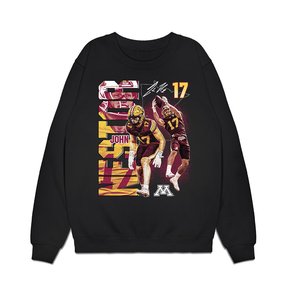 Minnesota - NCAA Football : John Nestor - Collage Premium Crewneck Sweatshirt-0