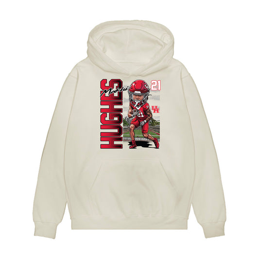 Houston - NCAA Football : Makhi Hughes - Caricature Premium Hooded Sweatshirt-0