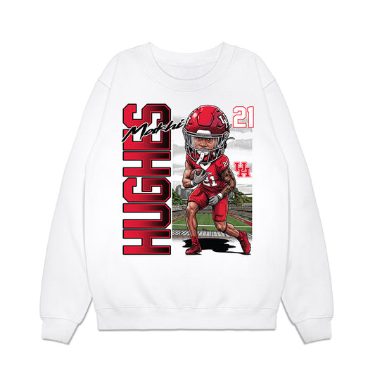 Houston - NCAA Football : Makhi Hughes - Caricature Premium Crewneck Sweatshirt-0