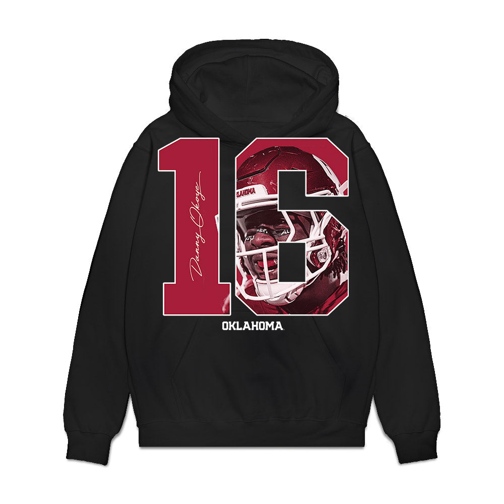 Oklahoma - NCAA Football : Danny Okoye - Graphic Premium Hooded Sweatshirt-0