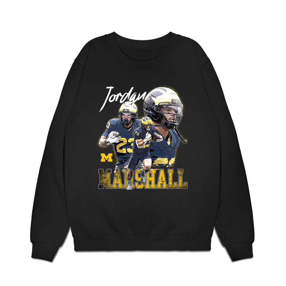 Michigan - NCAA Football : Jordan Marshall - Collage Premium Crewneck Sweatshirt-0