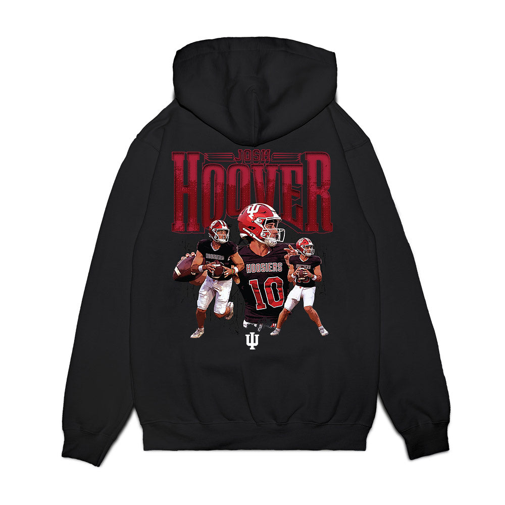 Indiana - NCAA Football : Josh Hoover - Collage Premium Hooded Sweatshirt-1