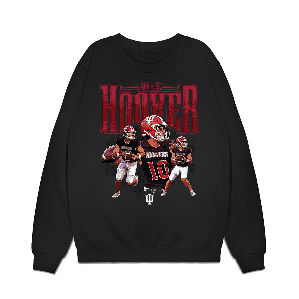 Indiana - NCAA Football : Josh Hoover - Collage Premium Crewneck Sweatshirt-0