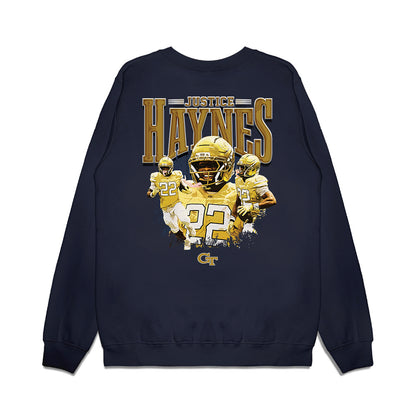 Georgia Tech - NCAA Football : Justice Haynes - Collage Premium Crewneck Sweatshirt-2