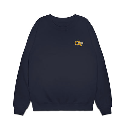 Georgia Tech - NCAA Football : Justice Haynes - Collage Premium Crewneck Sweatshirt-1
