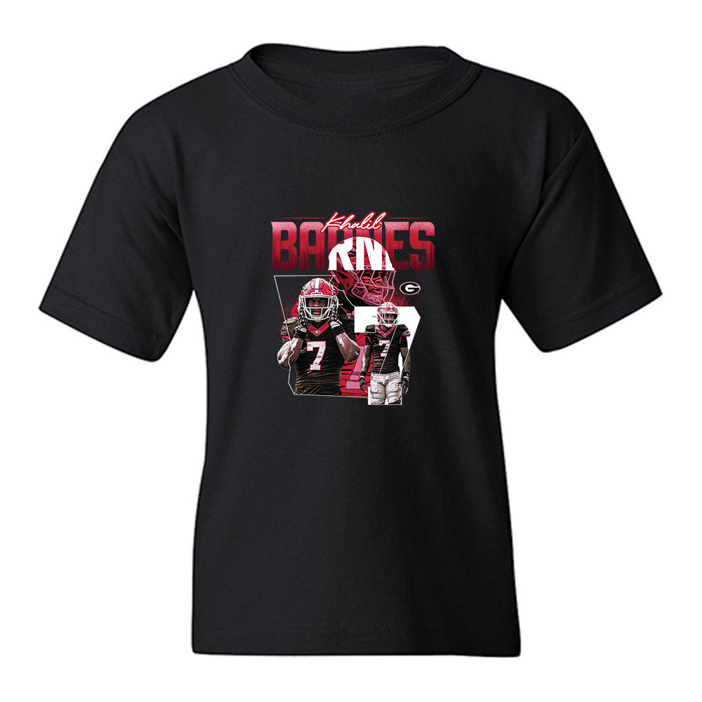 Georgia - NCAA Football : Khalil Barnes - Collage Youth T-Shirt-0