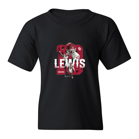 Oklahoma - NCAA Football : Kip Lewis - Collage Youth T-Shirt-0