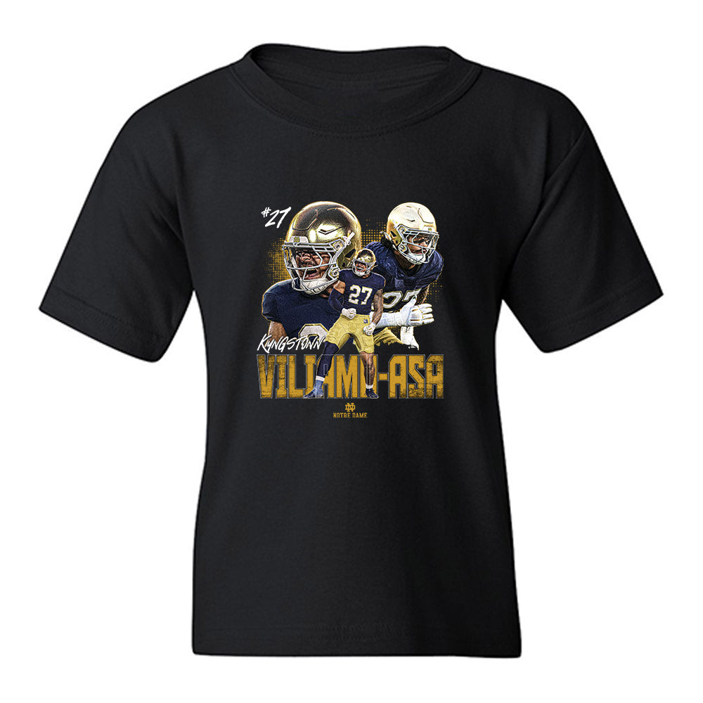Notre Dame - NCAA Football : Kyngstonn Viliamu-Asa - Collage Youth T-Shirt-0