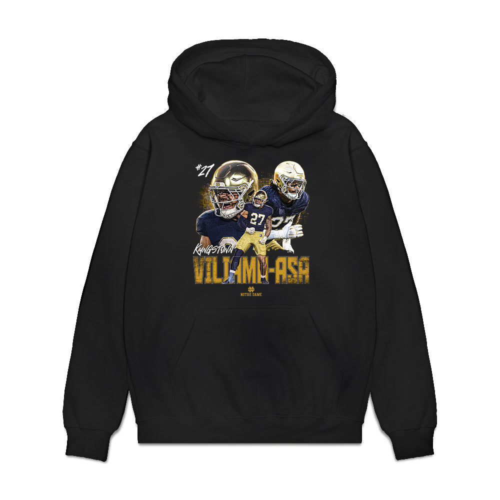 Notre Dame - NCAA Football : Kyngstonn Viliamu-Asa - Collage Premium Hooded Sweatshirt-0