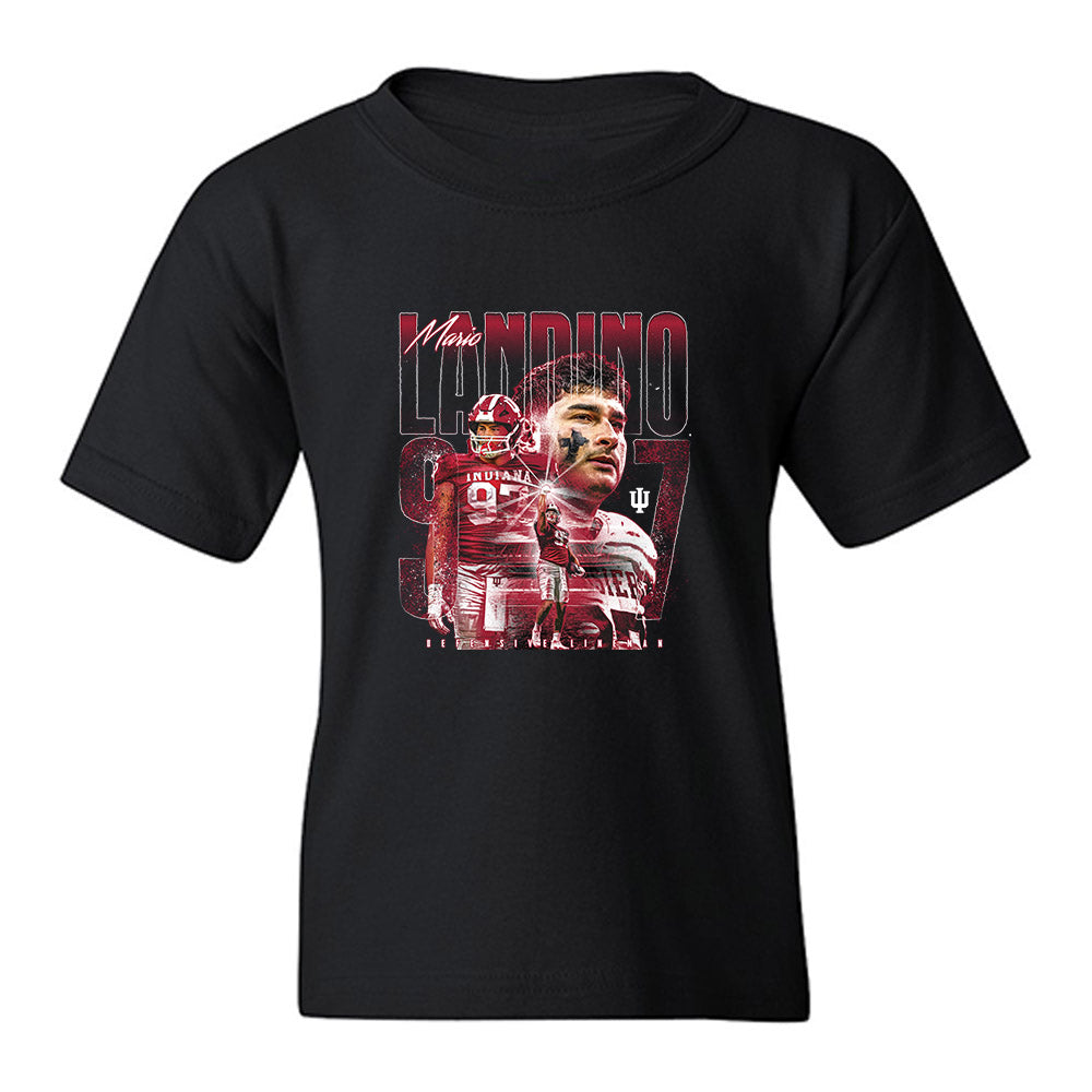 Indiana - NCAA Football : Mario Landino - Collage Youth T-Shirt-0