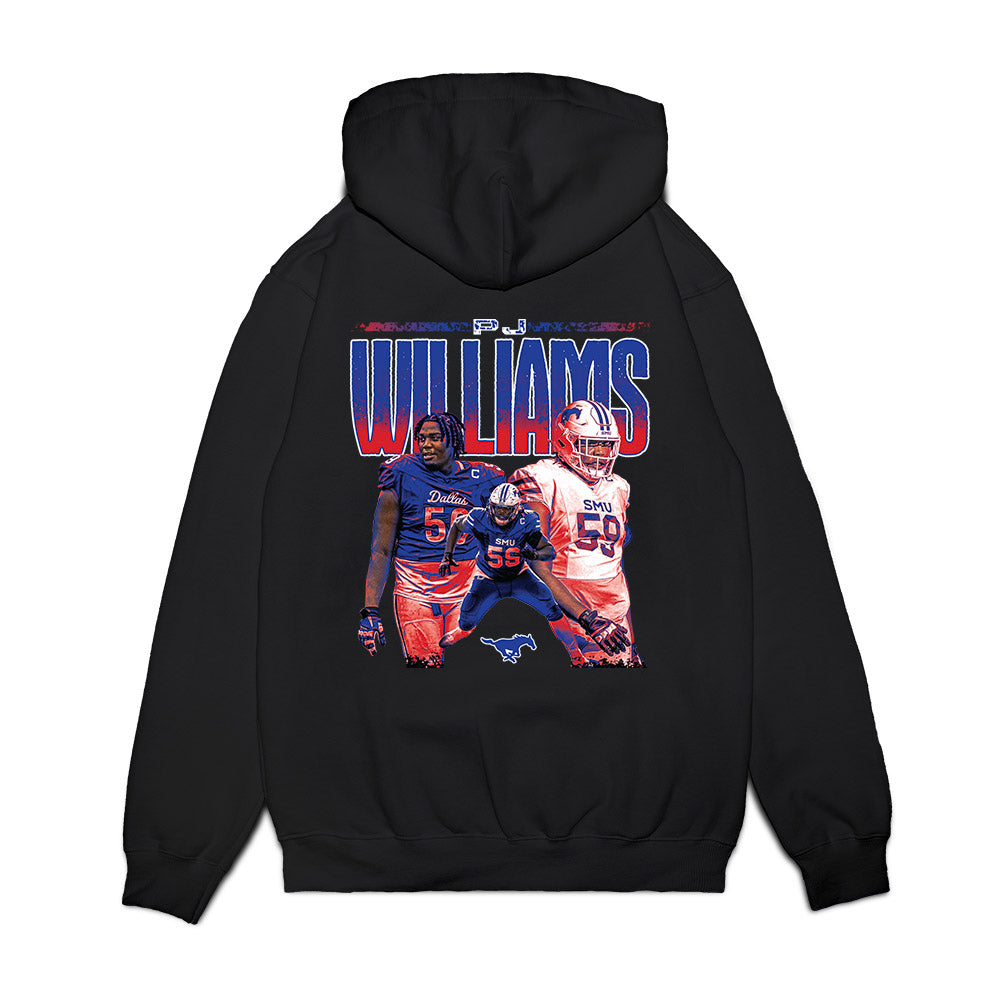 SMU - NCAA Football : Pj Williams - Collage Premium Hooded Sweatshirt-1