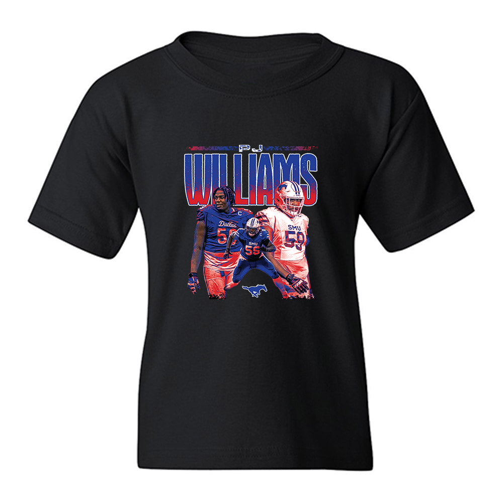 SMU - NCAA Football : Pj Williams - Collage Youth T-Shirt-0