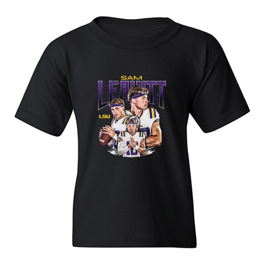 LSU - NCAA Football : Sam Leavitt - Individual Collage Youth T-Shirt-0