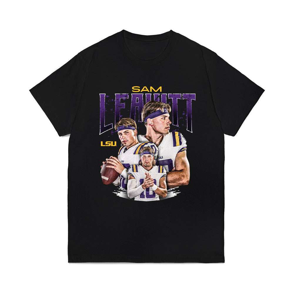 LSU - NCAA Football : Sam Leavitt - Individual Collage Comfort Colors T-Shirt-0