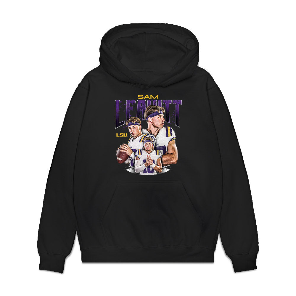LSU - NCAA Football : Sam Leavitt - Individual Collage Premium Hooded Sweatshirt-0