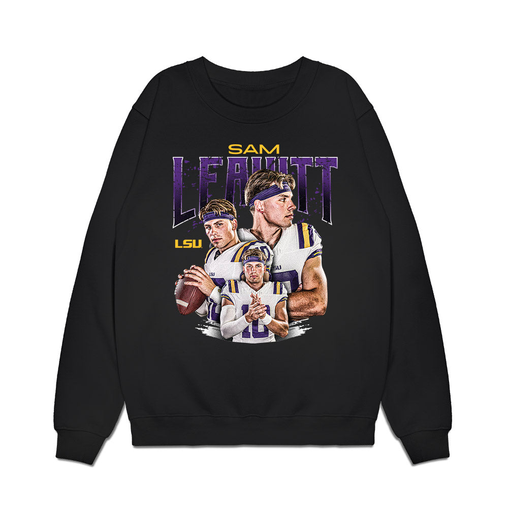 LSU - NCAA Football : Sam Leavitt - Individual Collage Premium Crewneck Sweatshirt-0