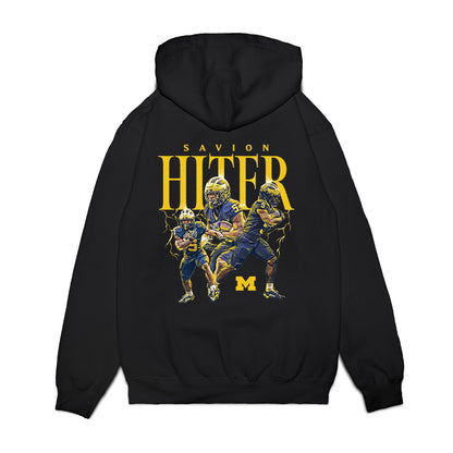 Michigan - NCAA Football : Savion Hiter - Collage Premium Hooded Sweatshirt-1