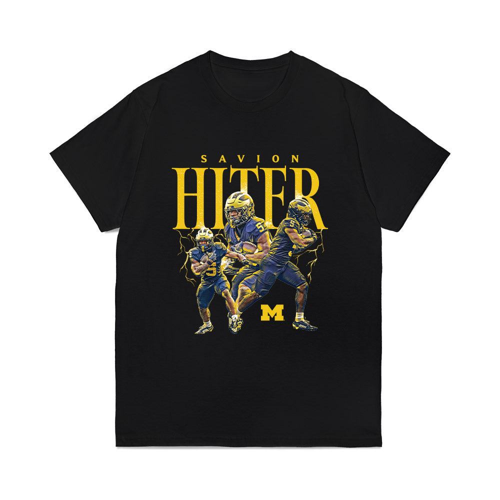 Michigan - NCAA Football : Savion Hiter - Collage Comfort Colors T-Shirt-0