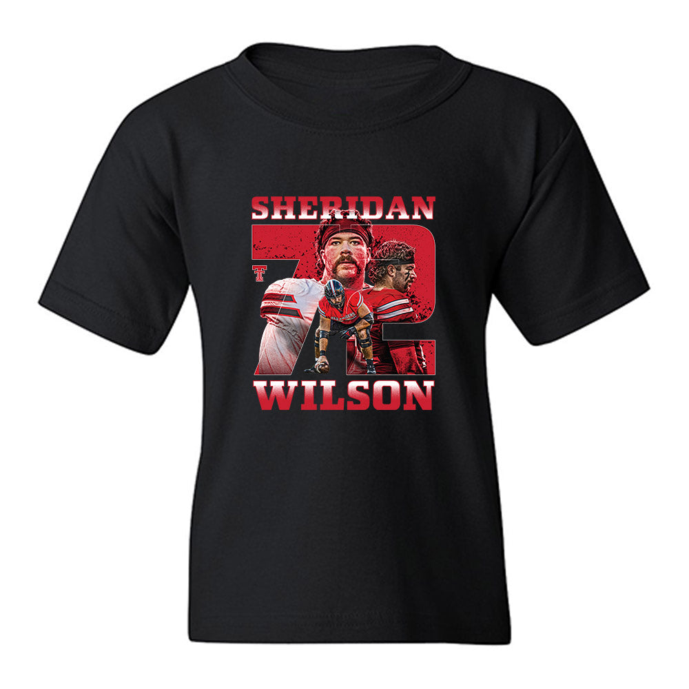 Texas Tech - NCAA Football : Sheridan Wilson - Collage Youth T-Shirt-0