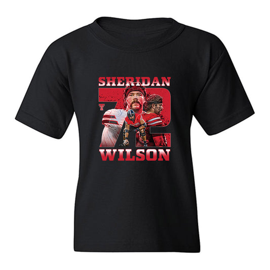 Texas Tech - NCAA Football : Sheridan Wilson - Collage Youth T-Shirt-0