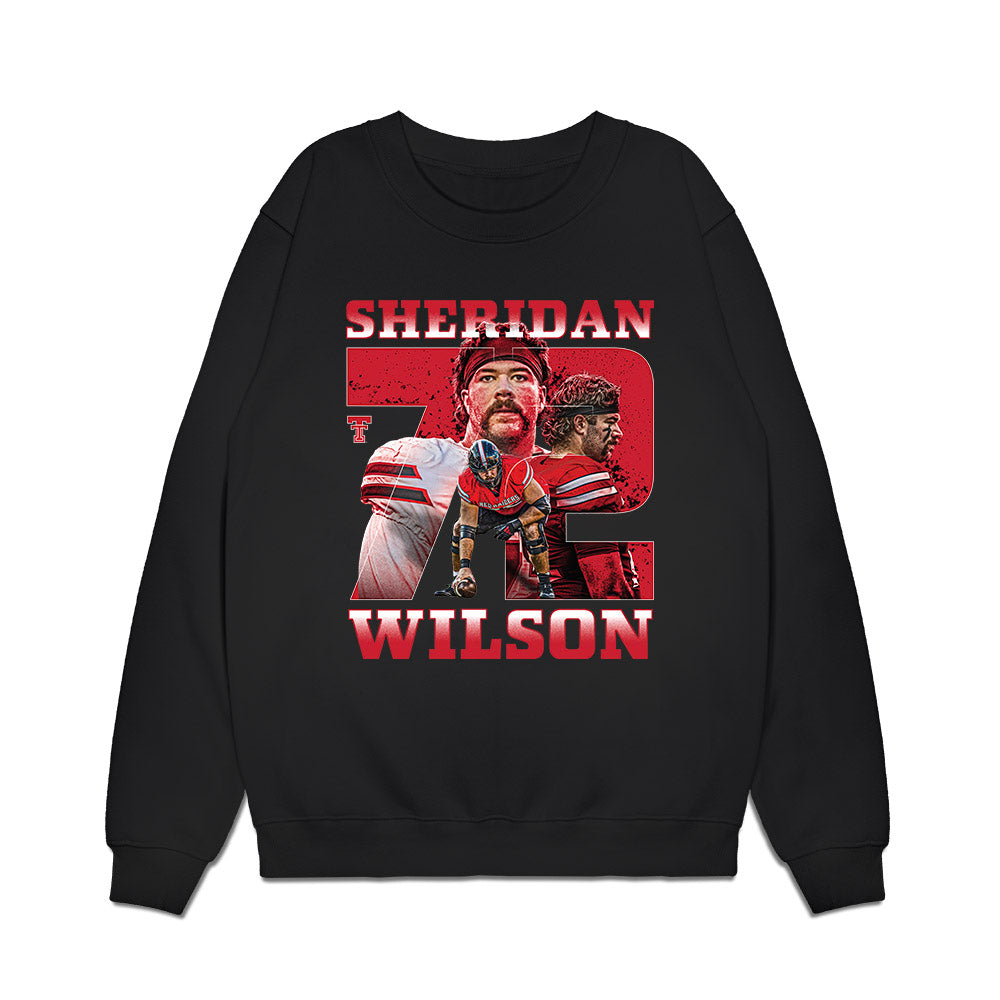 Texas Tech - NCAA Football : Sheridan Wilson - Collage Premium Crewneck Sweatshirt-0