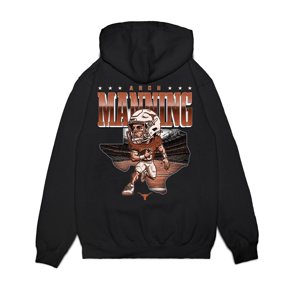 Texas - NCAA Football : Arch Manning - Bobble Head Premium Hooded Sweatshirt-1